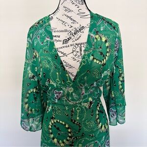 Green Patterned Women's Cover Up